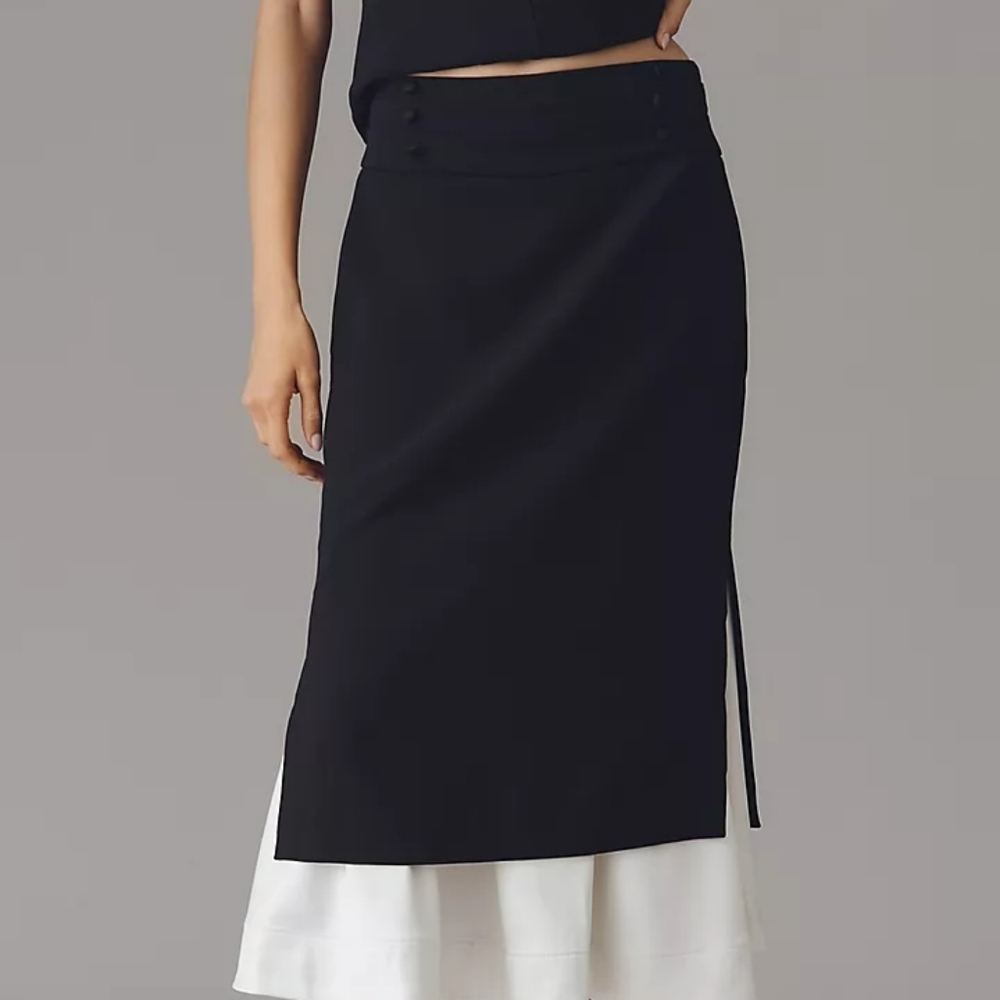 Anthropologie High-Rise Trumpet Midi Skirt